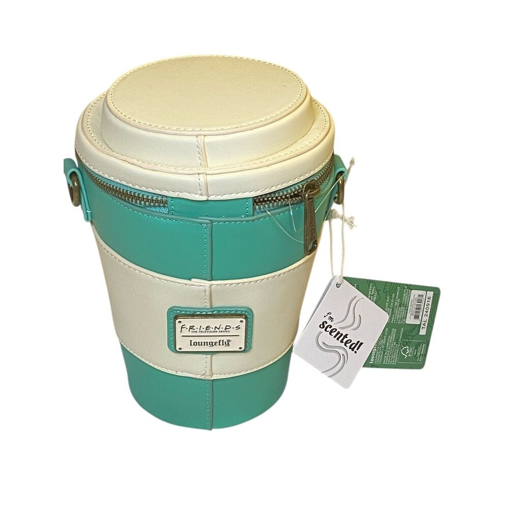 LOUNGEFLY  Friends Central Perk To-Go Coffee Cup Scented Crossbody Bag NEw - Picture 4 of 11
